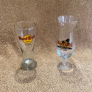 Hard Rock Cafe Atlanta Drink ware Glasses Hurricane Pilsner